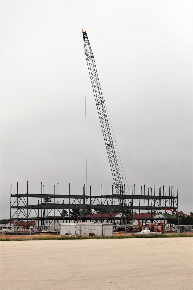 An area of the 1600 block of the cantonment area of the installation is shown July 16, 2020, where a new multi-million dollar barracks is being built at Fort McCoy, Wis. Contractor L.S. Black Constructors was awarded a $20.6 million contract to...