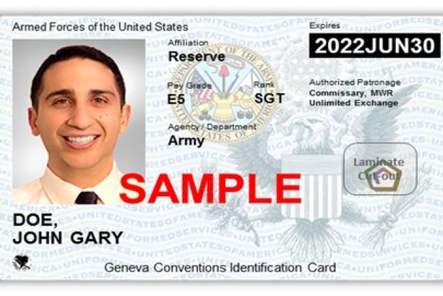 Sample of the Next Generation Uniformed Services ID card.