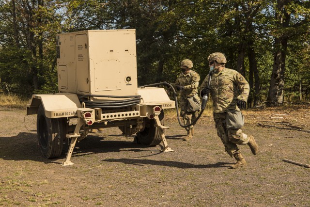 U.S. Soldiers assigned to the 5th Battalion, 7th Air Defense Artillery Regiment, 10th Army Air and Missile Defense Command,  train in Baumholder training Area, Germany on Aug. 18-20. The Swedish Armed Forces visit was to observe  training and to collaborate with the U.S. air defense artillery unit, and to discuss future training that may take place in the European theater.