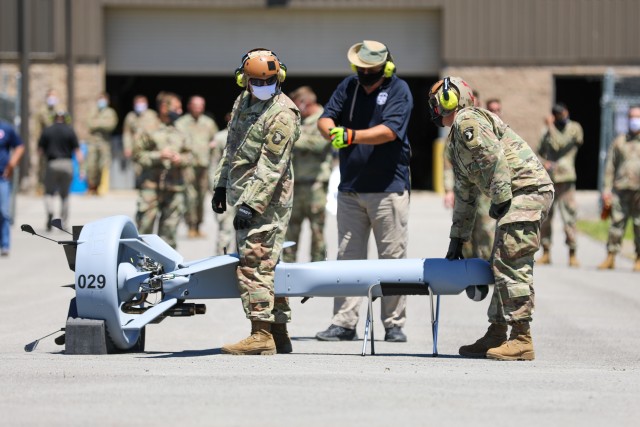 Soldiers from 2nd Brigade Combat Team, 101st Airborne Division, at Fort Campbell, Ky., have been assigned the Martin UAV V-BAT during the FTAUS capabilities assessment. The intent of the assessment is for each unit to evaluate their assigned system in a realistic, tough training environment. (U.S. Army photo)