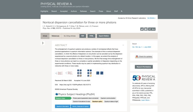 In this new work, Nonlocal Dispersion Cancellation for Three or More Photons, published in the peer-reviewed Physical Review A, the researchers extend the analysis to systems of three or more entangled photons and identify in what scenarios quantum systems outperform classical ones.