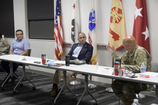 Fort Hunter Liggett hosted an in-person and virtual community relations meeting with Congressmen Jimmy Panetta and Salud Carbajal, the Civilian Aide to the Secretary of the Army, Army Reserve Ambassadors, and military leaders in the Monterey...