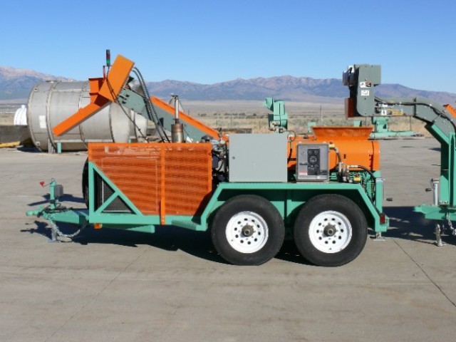 APE 1410 small arms brass deformer prepares spent brass casings for metal recycling.