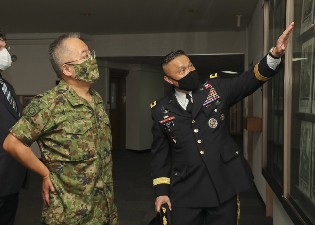 CAMP ZAMA, Japan - U.S. Army Japan Headquarters, August 20, 2020 in honor of Lt. Gen. Yoshihide Yoshida, Japan Ground Self-Defense Force's Ground Component Command's Commanding General, an Honors Ceremony was rendered by Maj. Gen. Viet. X. Luong,...