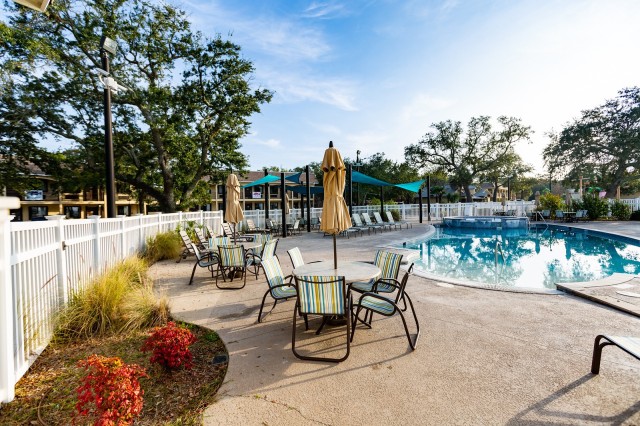 FORT BENNING, Ga. – A December 2019 photo shows the swimming pool at the Destin Army Recreation Area, a scenic resort in the Florida panhandle, about 220 miles south of Fort Benning. The resort is popular with members of the U.S. military community. In October 2018, Hurricane Michael did major damage to the resort&#39;s marina, seawall and boating channel. Work has begun on repairing the seawall. The marina was repaired last year. Plans also call for a project that will eventually dredge the boating channel.

(U.S. Army photo)