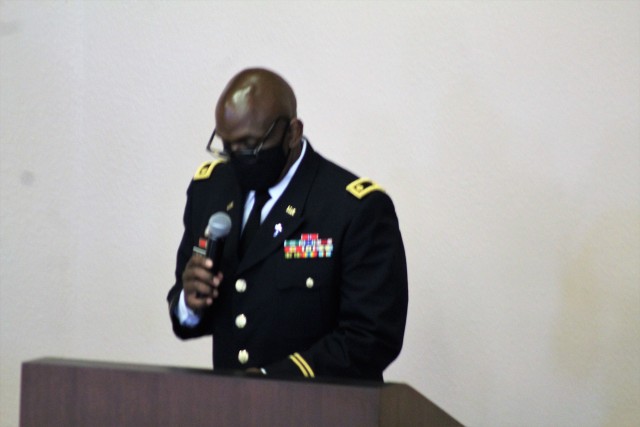 Patric McGuane, director of the Directorate of Family and Morale, Welfare and Recreation, as well as other Fort McCoy community members and friends and family of James C. Hamilton III gathered for a socially distanced memorial service Aug. 14,...