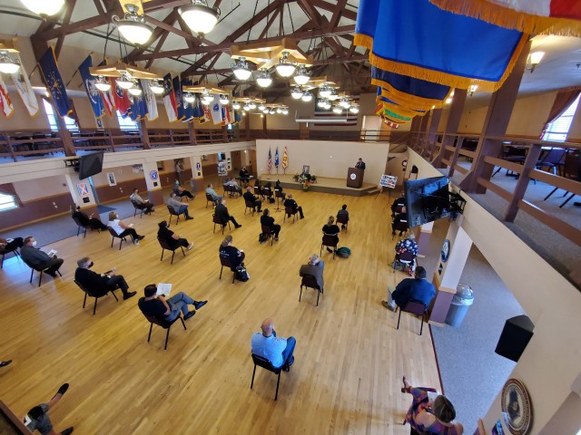 Fort McCoy community members and friends and family of James C. Hamilton III gathered for a socially distanced memorial service Aug. 14, 2020, in building 905 at Fort McCoy, Wis. Hamilton was the former director of the Directorate of Emergency...
