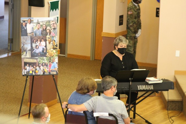 Fort McCoy community members and friends and family of James C. Hamilton III gathered for a socially distanced memorial service Aug. 14, 2020, in building 905 at Fort McCoy, Wis. Hamilton was the former director of the Directorate of Emergency...