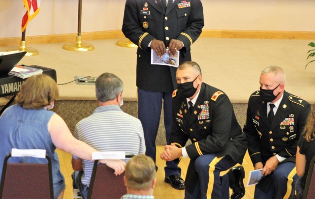 Fort McCoy community members and friends and family of James C. Hamilton III gathered for a socially distanced memorial service Aug. 14, 2020, in building 905 at Fort McCoy, Wis. Hamilton was the former director of the Directorate of Emergency...