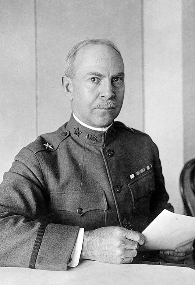 Photo of Brig. Gen. Edward Lyman Munson, for whom Munson Army Health Center is named, from about 1919. Munson redesigned the military shoe for a more supportive and comfortable fit using data obtained through studying the feet of 2,000 soldiers...