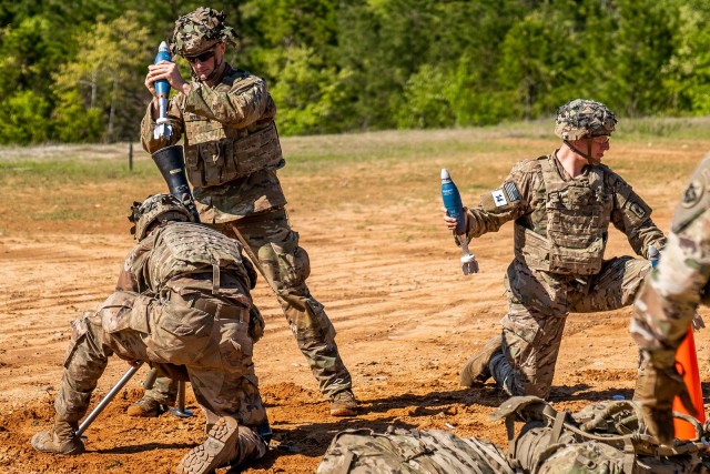 FORT BENNING, Ga. – In an April 2019 photo, a U.S. Army mortar crew here takes part in a test of their battle skills. How to make the Army's Infantry and Armor forces become even more lethal and ensure they continue having first-rate leaders...