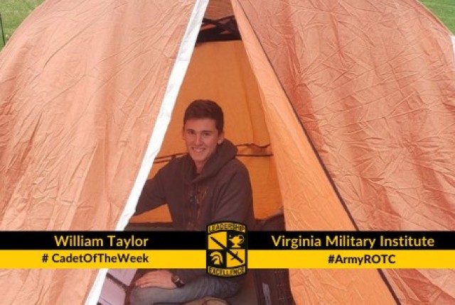 Cadet William Taylor, VMI, set up a tent on his family&#39;s farm to continue his studies during the Spring semester as classes moved completely online due to the COVID-19 pandemic. Having no WIFI in the house, he found a spot with the best cell...