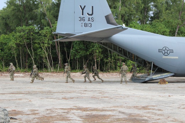 A U.S. Air Force C-130 Hercules delivered U.S. Army Pacific Soldiers onto the newly renovated Angaur Airfield for training exercises in the Republic of Palau, Sept. 6. The successful arrival of the military cargo plane validates the airstrip’s use by military and commercial aircraft. “The completion of the Angaur Airfield Joint Improvement Project is a game changer,” said U.S. Ambassador to Palau John Hennessy-Niland. “Palau now has a secondary airstrip. This had been a long-standing request from the government of Palau and the State of Angaur.”