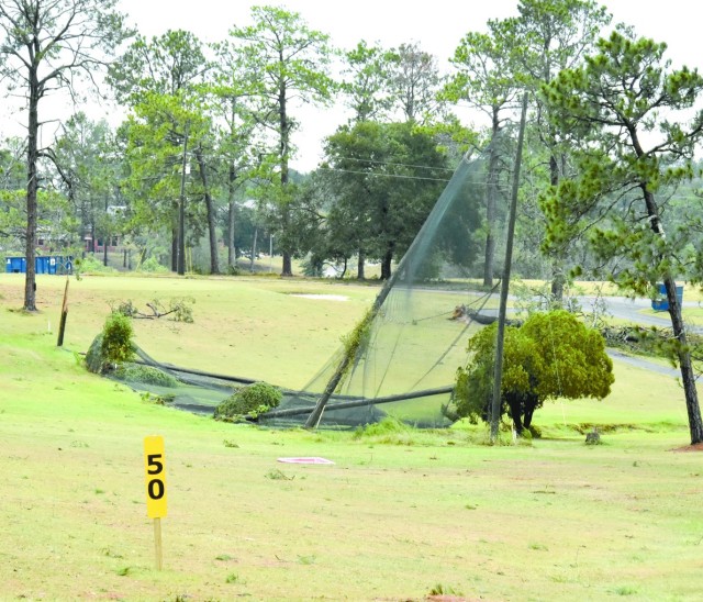 Fort Polk’s Warrior Hills Golf Course lost several trees and the netting by the driving range to Hurricane Laura.