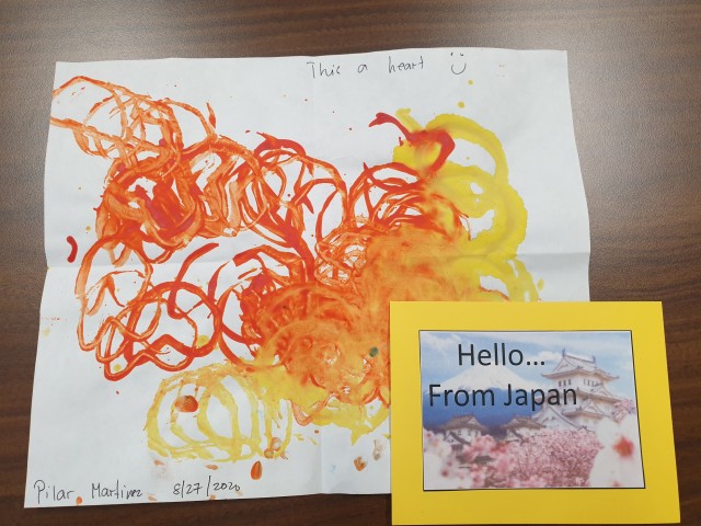 Pilar Martinez, 3, drew this picture for “Letters Across the Pacific,” an initiative to celebrate the Month of the Military Child where children from Camp Zama in Japan, Schofield Barracks in Hawaii, Camp Walker in Daegu, South Korea, and Fort...