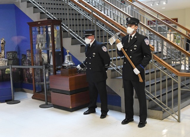 Members of Fort Drum Fire and Emergency Services commemorated the 19th anniversary of 9/11 today at Clark Hall, with a small gathering of community members in attendance. During the annual remembrance ceremony, a bell tolled four times during the...