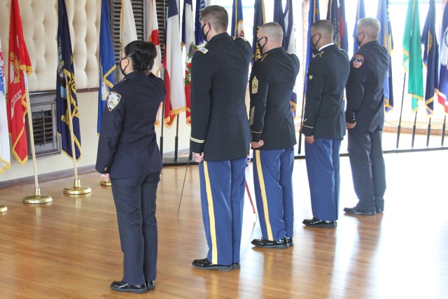 A September 11th Commemoration Ceremony was held to pay tribute and honor the memory of nearly 3,000 people who lost their lives 19 years ago during the tragic events on 11 September 2001, at the Community Club on Fort Hamilton, N.Y., Sept. 10, 2020.