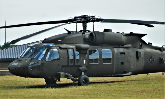 A UH-60 Black Hawk helicopter with the Wisconsin National Guard’s 1st Battalion, 147th Aviation Regiment is shown Aug. 13, 2020, at Fort McCoy, Wis. Members of the unit regularly complete training operations at Fort McCoy and the unit also...