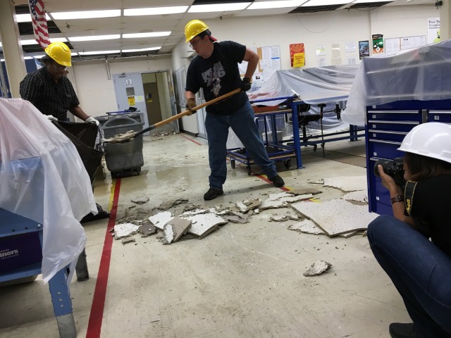 The recovery team pulled together and focused on clean-up efforts following Hurricane Harvey when it was safe to return.