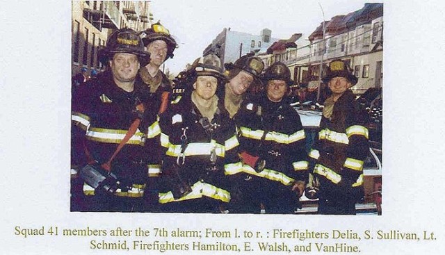 Richard “Bruce” Van Hine, far right, with members of his Bronx/Harlem Squad 41 firefighting crew around 2000. (Photos courtesy of Jerry Kiernan/retired WPFD firefighter)