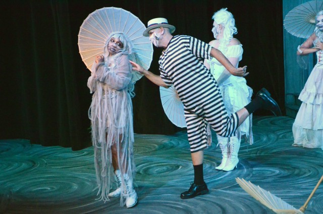 VICENZA, Italy - “The Addams Family” cast members perform during a dress rehearsal Aug. 19, 2020 at Soldiers’ Theatre on Caserma Ederle.
The show was ready during tech week March 1, just before the COVID-19 lockdown. Only after some months the actors could start rehearsing again by following safety measures, including wearing specific masks that were created through a process called sublimation.
Performances took place Aug. 21-30, 2020.