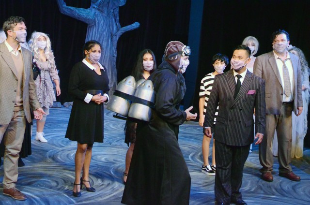 VICENZA, Italy - “The Addams Family” cast members perform during a dress rehearsal Aug. 19, 2020 at Soldiers’ Theatre on Caserma Ederle.
The show was ready during tech week March 1, just before the COVID-19 lockdown. Only after some months the actors could start rehearsing again by following safety measures, including wearing specific masks that were created through a process called sublimation.
Performances took place Aug. 21-30, 2020.