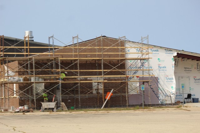 Renovation work on building 2880 on the cantonment area at Fort McCoy, Wis., is shown Sept. 17, 2020. This former facility used by a Navy Reserve Seabees unit is undergoing the renovation to create new spaces for several garrison offices from the...