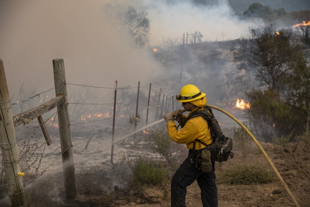 Presidio of Monterey firefighters join effort to battle River, Carmel Fires