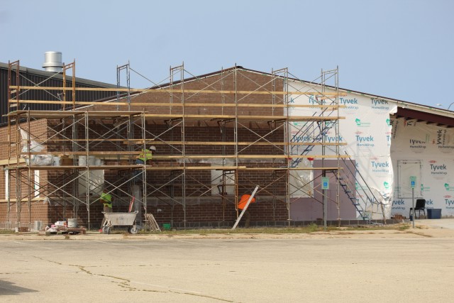 Renovation work on building 2880 on the cantonment area at Fort McCoy, Wis., is shown Sept. 17, 2020. This former facility used by a Navy Reserve Seabees unit is undergoing the renovation to create new spaces for several garrison offices from the...