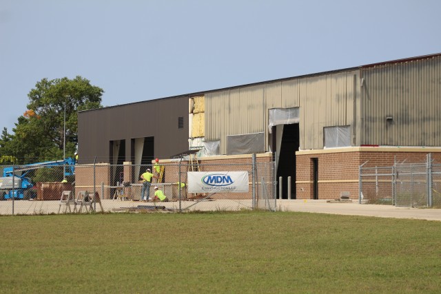Renovation work on building 2880 on the cantonment area at Fort McCoy, Wis., is shown Sept. 17, 2020. This former facility used by a Navy Reserve Seabees unit is undergoing the renovation to create new spaces for several garrison offices from the...