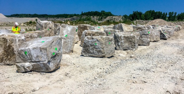 A U.S. Army Corps of Engineers Buffalo District representative conducts a quarry inspection, Lorain, OH, July 7, 2020.
