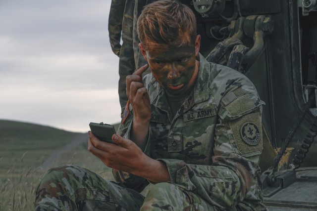 U.S. Soldier, assigned to the 4th Squadron, 2d Cavalry Regiment, applies face paint during a live-fire training exercise at the Vaziani Training Area in Georgia from September 7th to September 18th. Designed to enhance regional partnerships and increase U.S. force readiness and interoperability, the exercise allows participants to conduct sniper and demo ranges, situational training exercises, live-fire exercises and combined mechanized maneuvers. The 4th Squadron, 2d Cavalry Regiment led the multinational training exercise for the regiment and served with approximately 2,800 service members from Georgia, France, Poland and the United Kingdom. (U.S. Army photo by Sgt. LaShic Patterson)