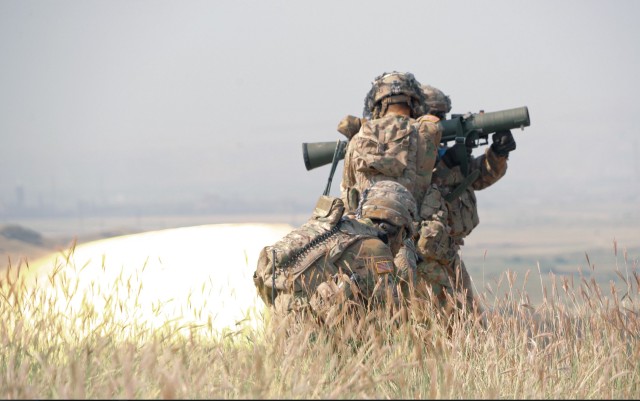 U.S. Soldier, assigned to the 4th Squadron, 2d Cavalry Regiment, fires the Carl Gustaf anti-tank weapon system during a live-fire training exercise at the Vaziani Training Area in Georgia from September 7th to September 18th. Designed to enhance...