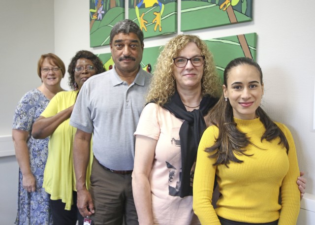 (From right) Angelica Miller, social service assistant, Birgit Bezanson, FAP Assistant, Charles Robinson, Licensed Clinical Social Worker, Regina Anderson, LCSW, Louann Engle, LCSW, (absent: Tracy Cox, LCSW) part of LRMC’s Family Advocacy Program.