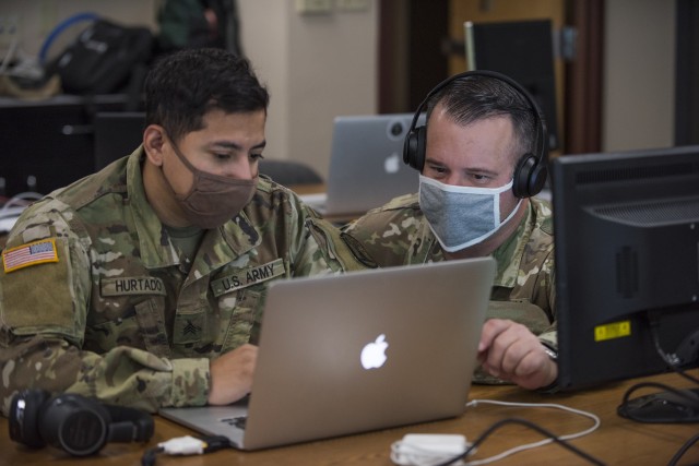 More than a dozen Idaho Army National Guard Soldiers participated in the National Guard’s Cyber Shield 20 exercise Sept 12-27, 2020.  Members of Idaho’s Defense Cyber Operations Element were among nearly 600 Soldiers from more than 40 states who participated in the two-week training event. The defensively focused tactical annual cyber exercise was hosted virtually this year and gave Idaho Soldiers the chance to develop and use their cyber defense skills while building key relationships with the state’s Office of Information Technology Services, its mission partner, during the exercise. (U.S. National Guard photo by Master Sgt. Becky Vanshur)