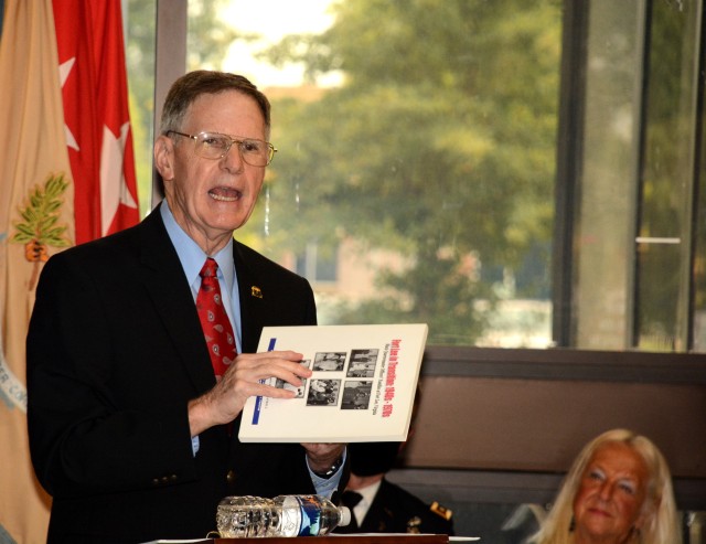 FORT LEE, VA. -- During a memorial wall dedication at the Quartermaster Museum Sept. 25, Army QM Foundation President and Retired Maj. Gen. Richard E.  Beale listed the many accomplishments of retired Lt. Gen. Arthur J. Gregg, including the...