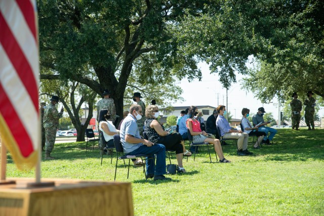 Families, Veterans, and Troopers gather to recognize three 1st Cavalry Division Veterans who served in 2nd Battalion, 7th Cavalry Regiment, 3rd Armored Brigade Combat Team, during the Vietnam War, 25 September, 2020. Gen. (R) Barry McCaffrey, 1st...