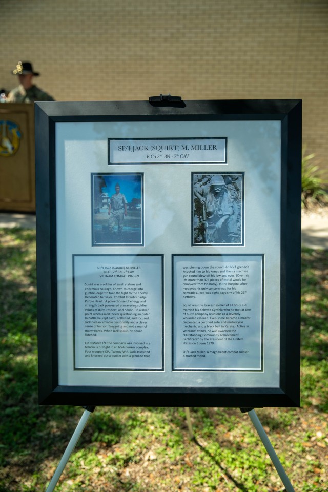 Families, Veterans, and Troopers gather to recognize three 1st Cavalry Division Veterans who served in 2nd Battalion, 7th Cavalry Regiment, 3rd Armored Brigade Combat Team, during the Vietnam War, 25 September, 2020. Gen. (R) Barry McCaffrey, 1st...