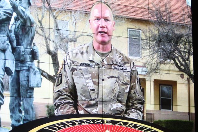 Brig. Gen. Brian Gibson, Air and Missile Defense Cross Functional Team director, spoke of progress in his pre-recorded remarks for the 2020 Fires Conference.