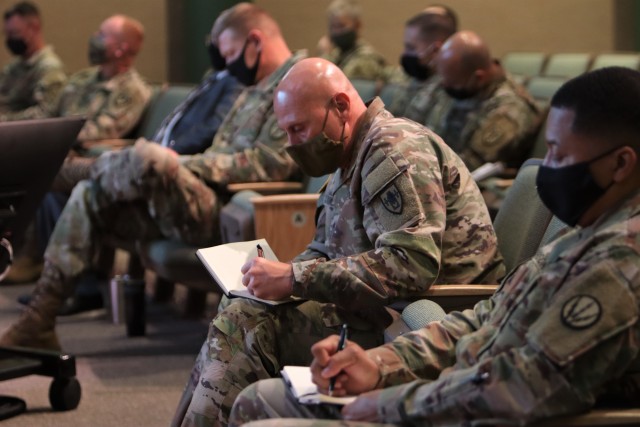 Soldiers were jotting down instruction from the Chief of Staff of the Army as he laid the framework of how to be a successful leader.