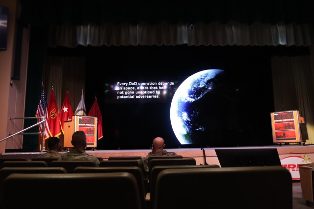 The brief showed how having overmatch in space allows the United States to enjoy every day functions and freedoms. The Space Command mission is to deter and defend.