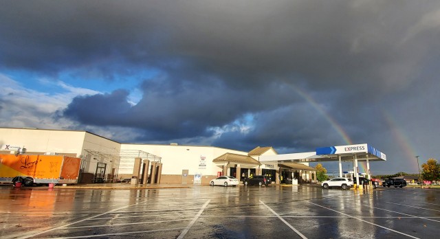 A rainbow is shown around 6 p.m. on Sept. 28, 2020, near Fort McCoy, Wis., after an isolated rain shower. Located in the heart of the upper Midwest, Fort McCoy is the only U.S. Army installation in Wisconsin. The installation has provided support...