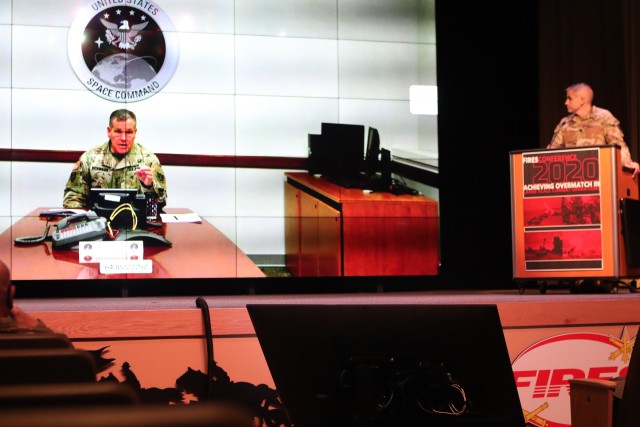 Gen. James Dickinson, U.S. Space Command commander, explained to an eager audience that it takes a good Soldier, and Fires leader to become an FA40 Space Officer when asked how one could transition later on.