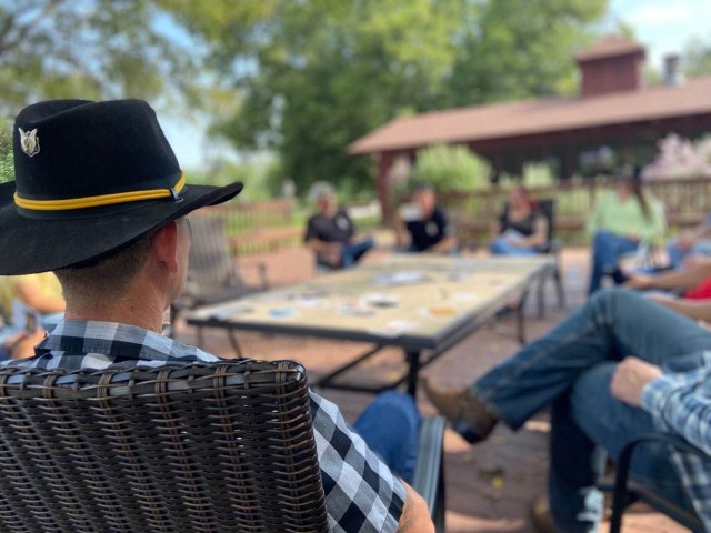 Troopers of two battalions in the 1st Air Cavalry Brigade are able to utilize a unique program by the Soul Survivor Outdoor company. The company removes military members from the work environment for a day, participate in an outdoor activity and have group discussions on personal struggles to achieve inner peace. (Photo by Chaplain Karen Moore)