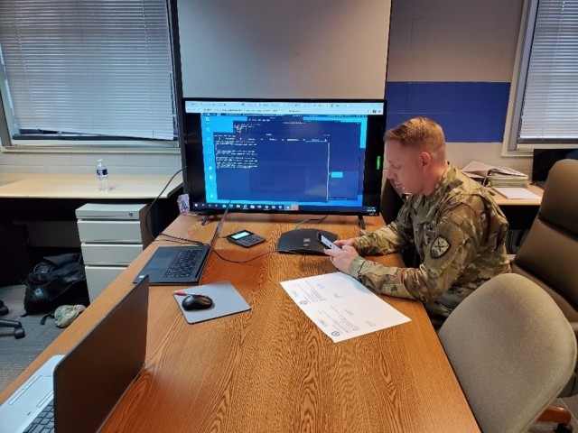 Soldiers from the Maryland National Guard’s 169 Cyber Protection Team participate in Cyber Shield 2020 at the Pvt. Henry Costin Readiness Center in Laurel, Md., September 24. Soldiers from the 169 CPT joined more than 800 soldiers and airmen...