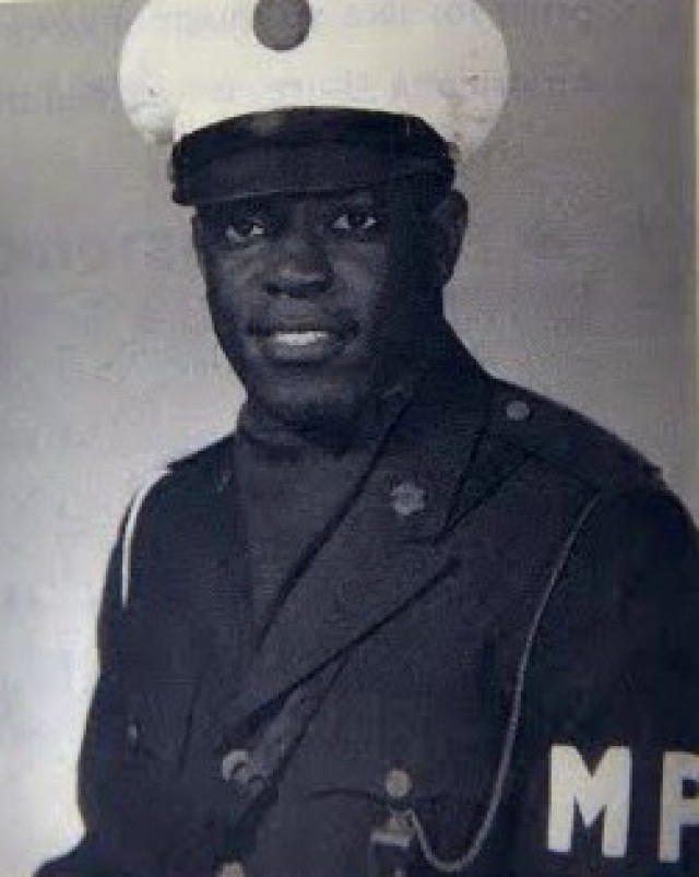 Woody Campbell is shown in his Army military police uniform, most likely in 1969.