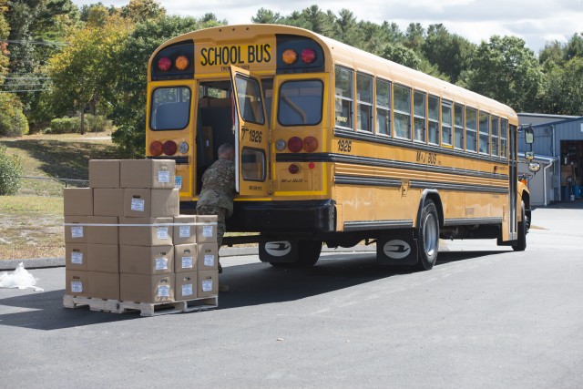 Connecticut Guard members help deliver food to families