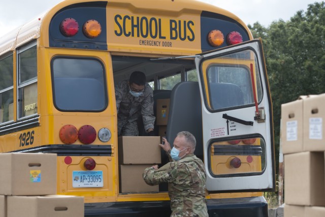 Connecticut Guard members help deliver food to families