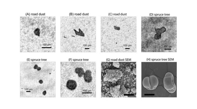 Researchers show a survey of a variety of suspended atmospheric aerosol particles imaged in situ with the HAPI instrument.