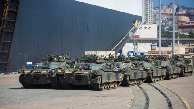 Elements of the Raider Brigade, 1st Armored Brigade Combat Team, 3rd Infantry Division stationed at Fort Stewart, Georgia, began arriving in Korea as the next rotational armored brigade combat team to support 2nd Infantry Division/ROK-US...